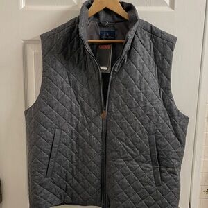 NWT Brooks Brothers Gray Quilted Men's Thermore Insulated Wool Vest Size XL